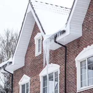roof with snow and ice on it