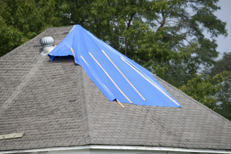 roof with tarping