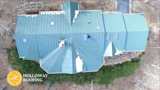 Arial view of metal roofing.